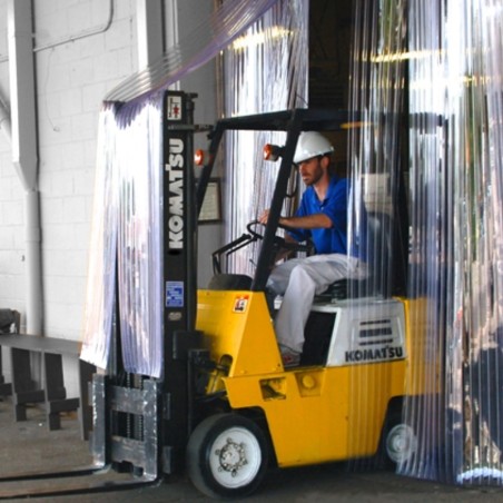 Cortina de lamas transparentes de PVC