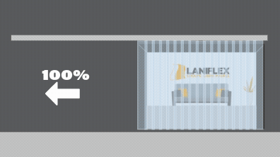 Cortina de lamas PVC corredera apertura lateral simple