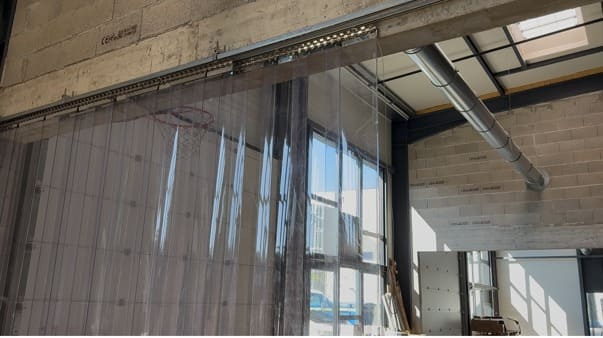 cortinas de lamas de pvc deslizante transparente