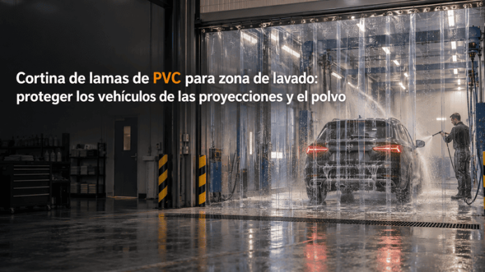 Cortina de lamas de PVC para zona de lavado: proteger los vehículos de las proyecciones y el polvo
