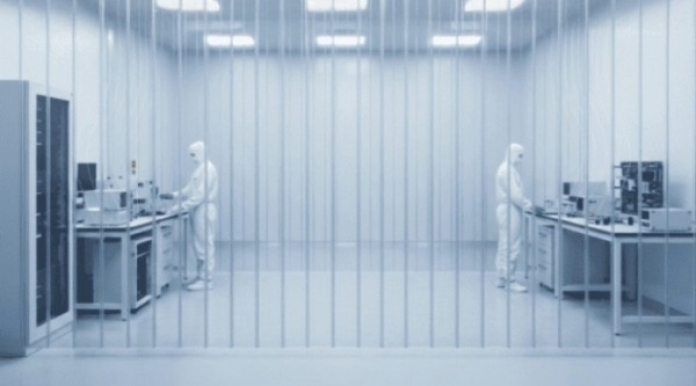 ▷ Salas blancas: control electrostático (ESD) con cortinas de PVC antiestáticas