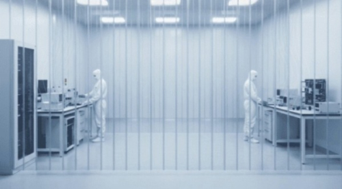 ▷ Salas blancas: control electrostático (ESD) con cortinas de PVC antiestáticas